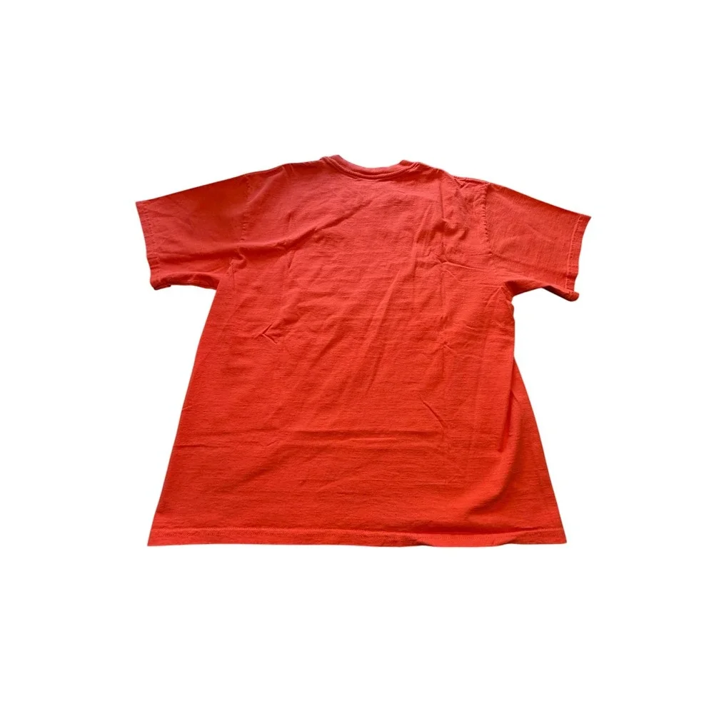 Nike Mens Embroidered Swoosh Logo T-Shirt Orange Cotton Short Sleeve Large